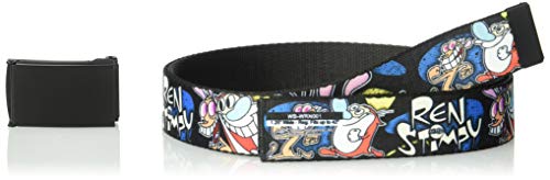 Nickelodeon mens Buckle-down Web Ren & Stimpy Show 1.25" Belt, Multicolor, 1.25 Wide - Fits up to 42 Pant Size US2