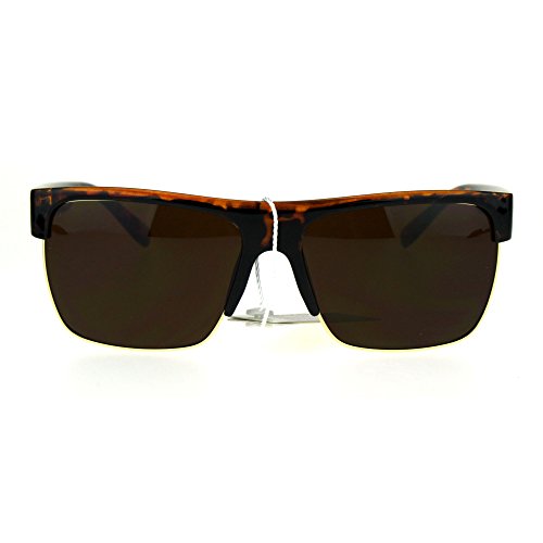 Mens Designer Fashion Sunglasses Top Half Plastic Rim Rectangular UV 4002