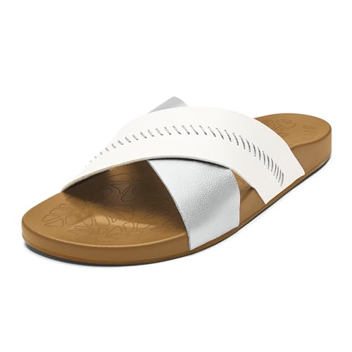 Image of OluKai Kipe'a Olu Women's Slide Sandal, Premium Leather, Relaxed & Dressy Design For Any Occasion, All-Day Comfort & Fit