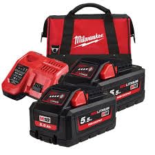 Milwaukee Pack 2 Akkus 5,5 Ah M18 HB5.5 – Ladegerät M12-18