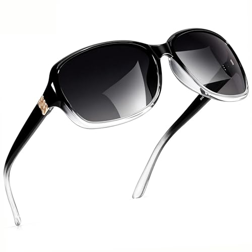 Image of SIPHEW Polarized Sunglasses for Women | Vintage Square Sunglasses w UV400 Protection | Womens Wraparound Shade