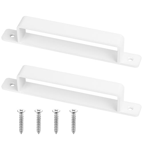 SiGuLiKeJi 2 Stück Türgriffe Weiß, Gusseisen Türgriffe, Möbelgriffe, Schrankgriffe Weiß Vintage, Schiebetür Griffe für Außenbereich Innenbereich Kleiderschrank Schwere Griffe, 216mm