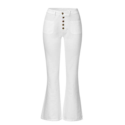 Jean évasé bleu clair taille haute extensible fini les jeans rigides - 6