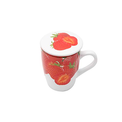 Wolff Caneca Porcelana C/Infusor Morango 330ml, Sem Linha