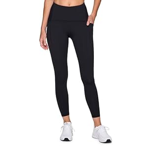 RBX Women’s Squat Proof 7/8 Legging with Pockets, Quick Dry Running Leggings with Curved High Rise Waistband with Plus Sizes