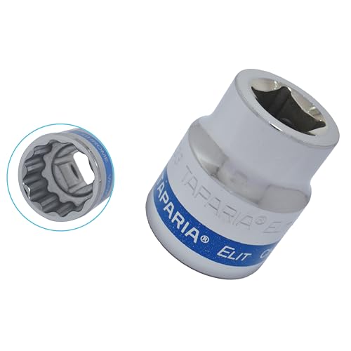 Image of TAPARIA Socket made of Chrome Vanadium Steel 6 Point Deep /Long Socket (Silver), C33 of 3 /4 inch (19mm) Square drive size, Suitable for Automobile, Industrial, Fabrication, Professional & Home Use
