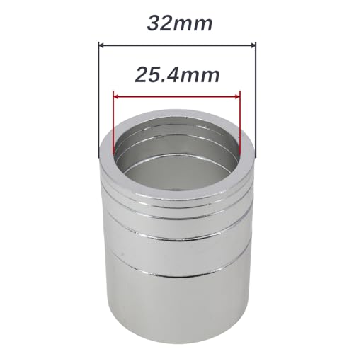 DJC Components 5 Pieces Bike Headset Alu Spacer Bicycle 25.4mm 1 Inch 1 20 10 5 3 2 mm, 5 Size, Bike Stem Adjusting Dust Cover Washer (Silver) - Thumbnail 4