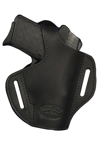 Barsony Black Leather Pancake Holster for S&W Bodyguard 2.0 380 2.75