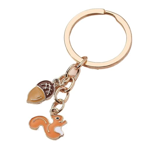 Bijou ceinture porte-clés voiture écureuil et pomme de pin