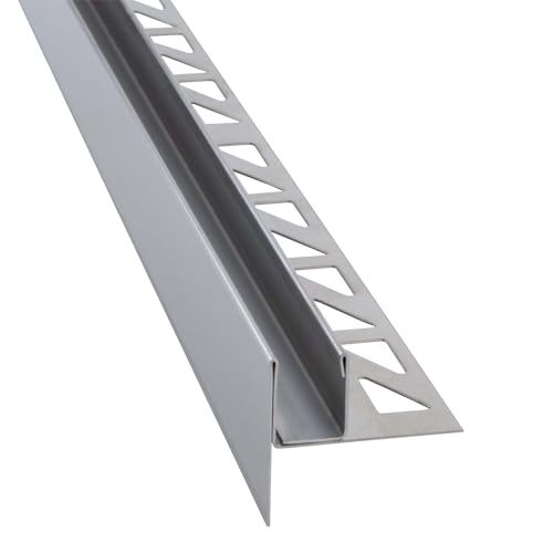 Dalsys Ducha de cuña inclinada 120cm, altura 19mm, izquierda, plata, perfil en U para soporte de cristal (cristal de 12mm) para ducha a ras de suelo, de acero inoxidable V2A resistente a la corrosión