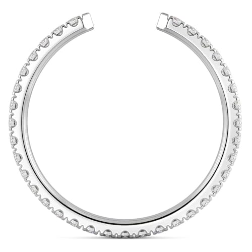 Pompeii 1/2Ct Pave Diamond Open Wedding Ring 14k Gold Stackable Band Lab Grown (F/G,VS1-VS2)3