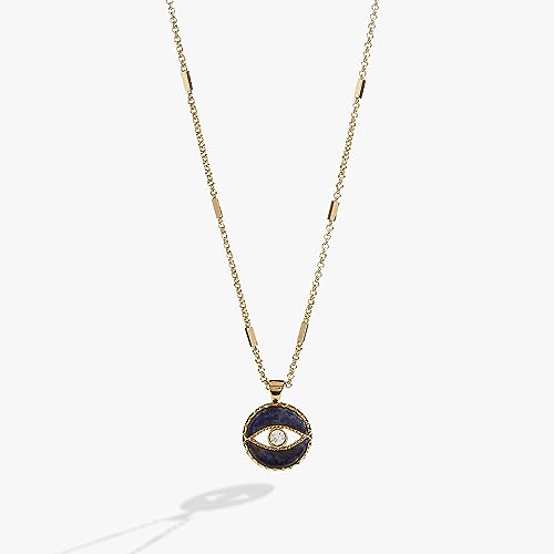 Alex and Ani Evil Eye Adjustable Necklace,Shiny Gold Finish, Blue Charm2