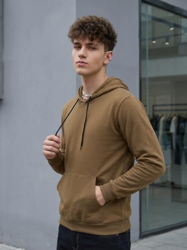 Image of HOODMASTER Unisex Fleece Hoodie Sweatshirt with Pockets Full Sleeves Regular Fit Solid Pattern Hooded Neck and Standard Length | Hoodies for Men & Women