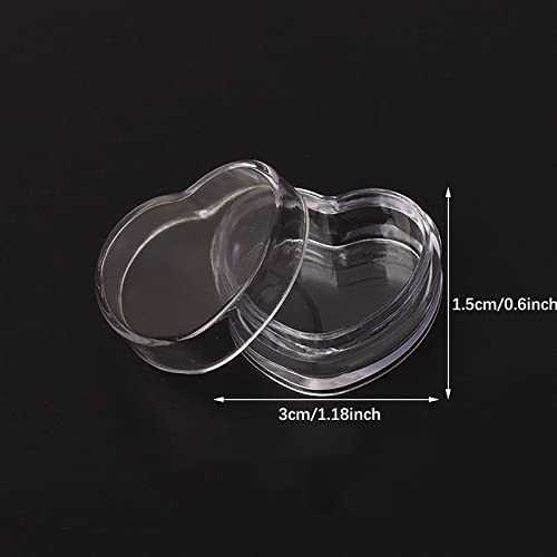 Image of NA TMXAOK 12 Pack Mini Clear Plastic Bead Storage Containers Box Lovely Heart Shape Small Box Earring Travel Organizer Cute Storage Case for Small Items, Pills, Tiny Bead, 1.37 x 0.6inch