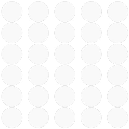 Image of 30Pcs 1 inch Clear Acrylic Discs Acrylic Circle Blanks, Round Acrylic Sheets Boards 0.04inch Thick Plexiglass Plastic Panels for DIY Craft, Sign, Paintings, Cake Decor