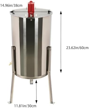 Estrattore manuale per miele, 3 cornici, estrazione apicoltura in acciaio inox, coperchio trasparente per nido d'ape