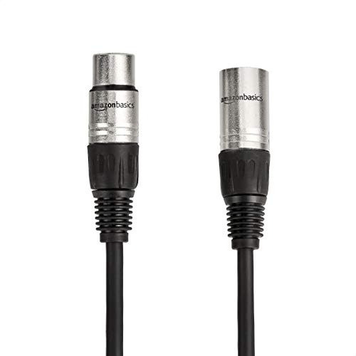 Image of Amazon Basics 4-Pack XLR Microphone Cable for Speaker or PA System, Recording Studio, All Copper Conductors, 6MM PVC Jacket, 15 Foot, Black