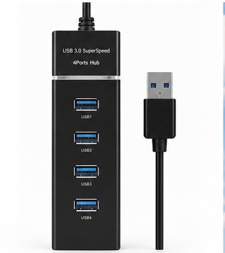 All in One New USB 3.0 Hub 4-Port High Speed Adapter with Hi-Speed Data Transfer, LED Indication, 30 cm Cable, Multi Device Connection, Plug Play Usage, Glossy Finish in Light Weight.-image-19