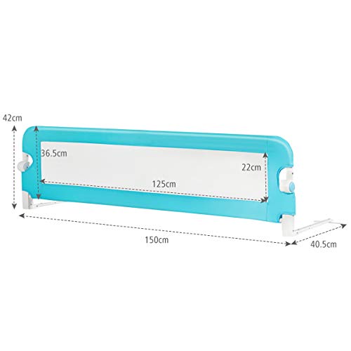 COSTWAY Bescherming bedhekje, 150 x 40 x 42cm, opklapbare veiligheid bedhek voor peuters, kinderen & baby omlaag duwen… - Image 7
