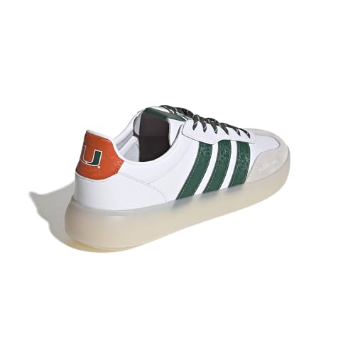 Image of adidas Men's NCAA Team Barreda Decode, White /Dark Green /Collegiate Orange /University of Miami, 10.5