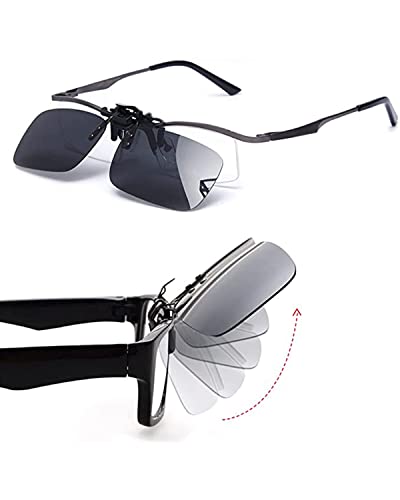 Image of TERAISE Polarized Clip on Sunglasses Over Prescription Glasses Anti-Glare UV400 for Men Women Driving Travelling Outdoor