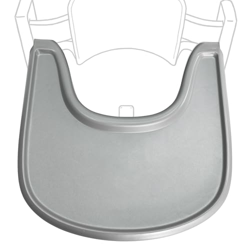 Hochstuhl Essplatte kompatibel mit Stokke Tripp Trapp Stühle matt schwarz - Hochstuhl Tisch nicht geeignet für Saugtaschen frei von Bisphenol A. (Mattgrau)