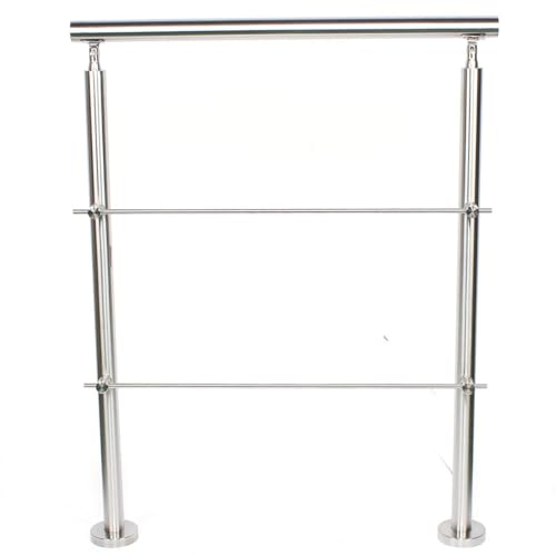 304 屋外安全手すり 移動補助 ガーデンステップ | 80cmハンドル | ステンレススチール | 階段、庭、家の入り口、欄干、バルコニーに最適な耐久性と耐湿性