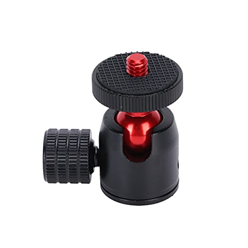 Soporte para trípode con Cabeza de Bola Mini |Adaptador de Zapata y Tornillo de 1/4 de Pulgada para cámara DSLR/iluminación de Anillo/teléfono Inteligente |Cabeza de Bola compacta (Red Ball)