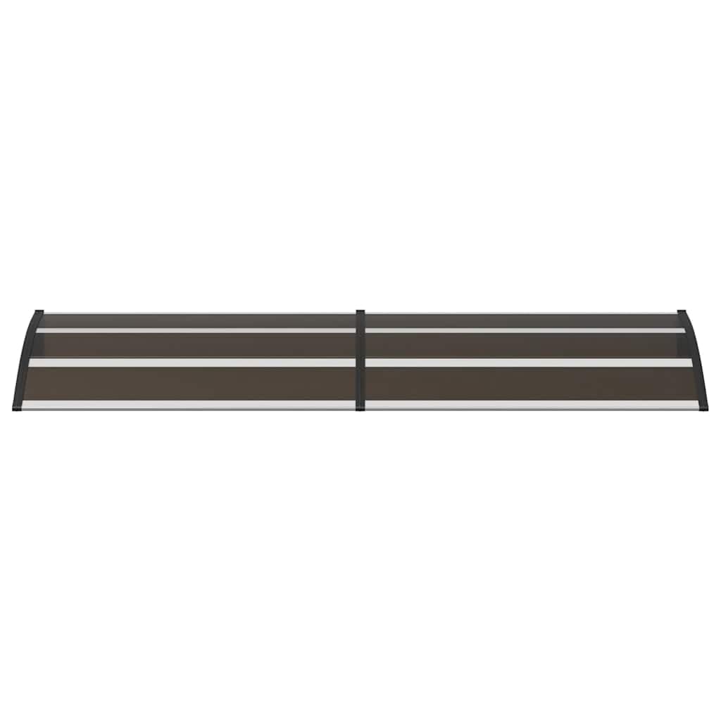Tettoia nera 240 x 75 cm in policarbonato con staffe in ABS e aste in alluminio per porta di casa e finestre, tettuccio resistente alle intemperie con accessori di montaggio per privati