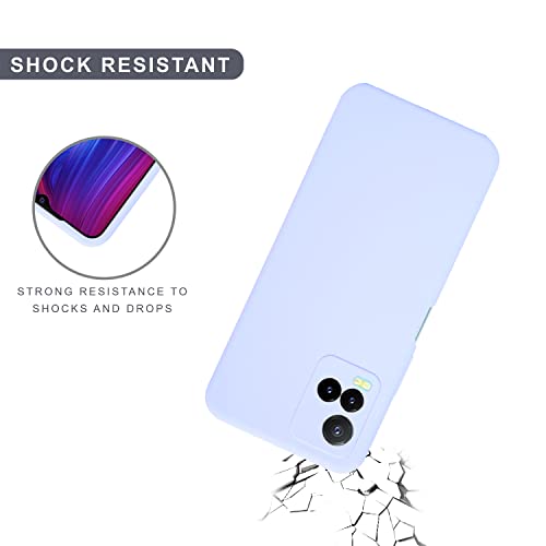 Image of SPRIG Compatible with VIVO Y33s Phone Liquid Silicone Cover Premium Back Cover Drop Tested Shock Proof Mobile Case for Men, Women, Boys and Girls with Camera Protection (Light Purple)