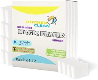 Melamine Magic Eraser | Walls Scratch Marks Stain Remover | Car Seats Dash Board Stains Clean | Watch Belts Cleaner | Multipurpose Use Cleaning Sponge (Pack of 12 Pcs)