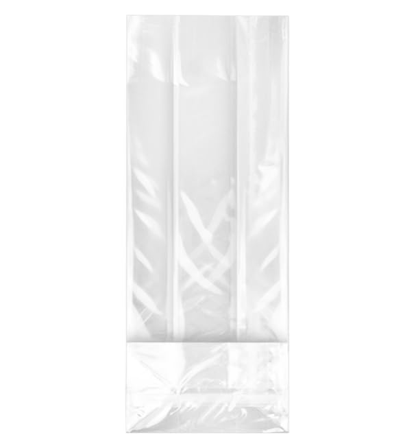 100 Bolsa Polipropileno Fondo Cuadrado14x35+8cm G160 | Transparente Alta Claridad | Ideal para Golosinas, Detalles y Presentación | Pack de 100 Unidades