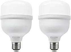 Kit 2 Lâmpadas Led 40W Alta Potência Bulbo Branco Frio, Elgin