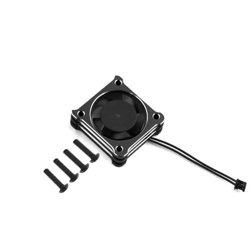 金属製高速ヒートシンク冷却ファン 5-8V 22000rpm 1/10 RCドリフト用 Hobbywing XeRun XD10 PRO ESC モーターアクセサリー 修理部品(Black)