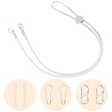 Epkoxlx 100% Metal-Reinforced Genuine Leather Cowboy Hat Chin Strap - Adjustable Windproof Stampede String for Ranch, Horse Riding, Hiking, Convertibles(Unisex for Men & Women) (White)