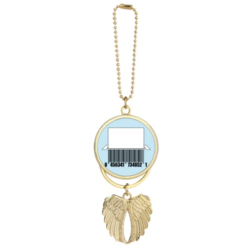 Barcode Cutting Paper Crushing Car Keychain Angel Wing Pendant