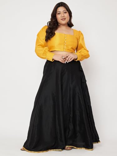 Image of studio rasa Women's Plus Size Chroma Button Down Crop Top for Wedding Festive Party