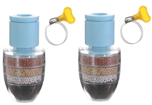 Filtro de agua para grifo - 2 piezas - Agua pura - Descalcificador de agua - Purificación de agua - Filtro de grifo - Descalcificador de agua - Azul (1)