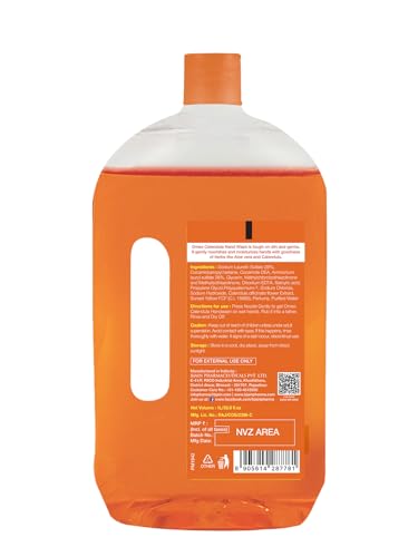 Image of Omeo Calendula Handwash Refill Pack 1litre Germ Protection & Moisturizing Hand Wash with Aloe Vera & Calendula | Tough on Germs & Dirt | Safe for All Types Skin, Daily Use