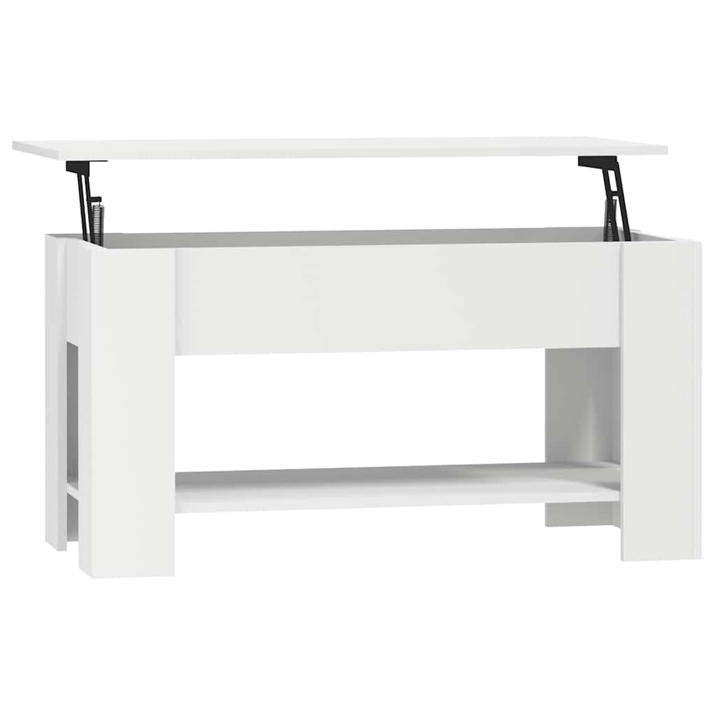 Table de salon convertible en bureau d'appoint blanc gain de place pour studio