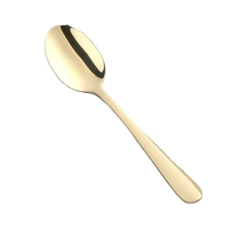 Cuillère à café Cuillères à Dessert Mini cuillère à café colorée en Acier Inoxydable de Luxe en Or Rose, Petite cuillère à Soupe en Argent Miroir, Vaisselle for fête, Or pâle