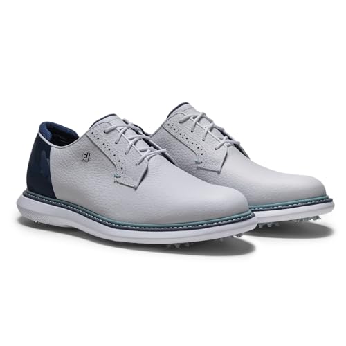 FootJoy Men's Traditions Blucher Golf Shoe, White/Navy Camo/Marine, 7.5 by FootJoy - Image 5