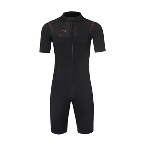 TOVCHEI Traje De Neopreno De Una Pieza De 1,5 Mm Pantalones Cortos De Manga Corta Traje De Buceo De Neopreno Cálido Anti-UV Unisex para Natación Surf Snorkel,Negro,XS