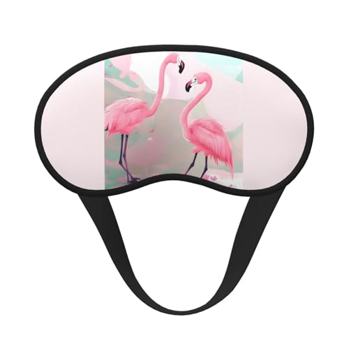 Love Flamingo - Máscara opaca para dormir, poliéster suave, antiluz, elegante, adecuada para hombres y mujeres, para el trabajo diario y viajes al aire libre.