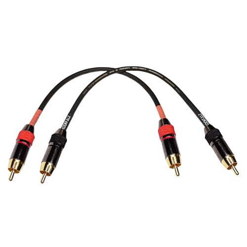 Image of KOOKFJLLZ Heavy Duty RCA Cable, 1 Feet Low Noise Subwoofer Cable for Amplifier Speakers Subwoofer Phono Male to Male Cable - 2Pack