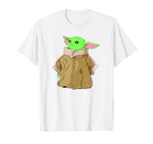 T-shirt Star Wars Grogu imprimé sketch artistique en coton doux