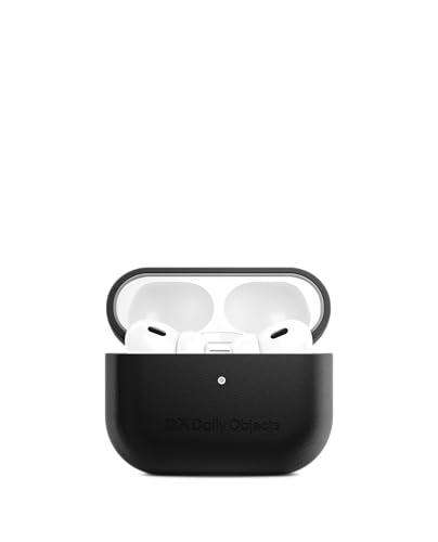 Image of Dailyobject Leatherite AirPods Case Cover Compatible with Apple Airpods Pro 2 | Durable Leatherite Material | Shock Resistant & Lightweight | Compatible Wireless Charging | Stylish Design - (Black)
