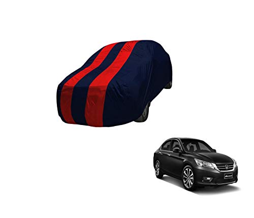Image of Auto Hub Car Cover Compatible with Accord (Model : 2003-2016) with Mirror Pocket,Triple Stitched, Weather Proof, Accord Car Cover- Navy-Red