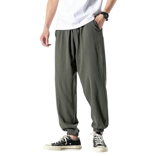 Pantalon de jogging court en lin léger et respirant avec cordon homme