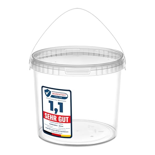 Garronda Eimer mit Deckel 8 L für die Lagerung von Lebensmittel- und Chemischen Produkten 1 Stück Transparent GD-0072